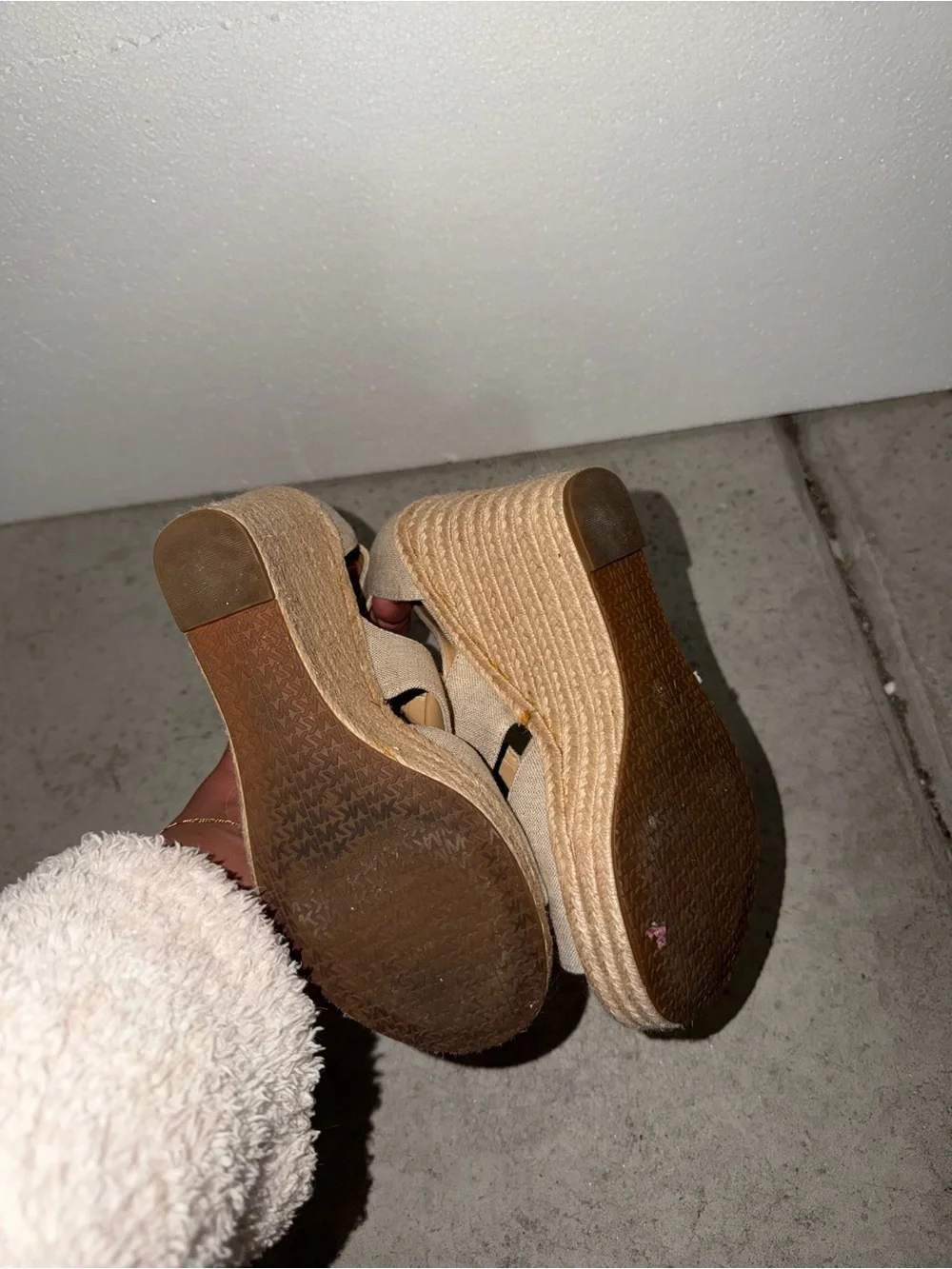Michael Kors - Wedge Sandals with Front Zip in Beige